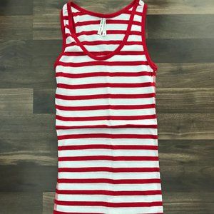 Color Story Red and White Stripped Tank Top